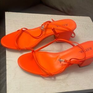 JustFab Women's Orange Strappy Heels